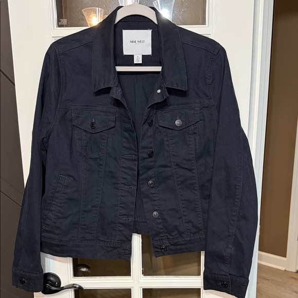 NINE WEST Black Denim Jean Jacket Size XL - Picture 1 of 9